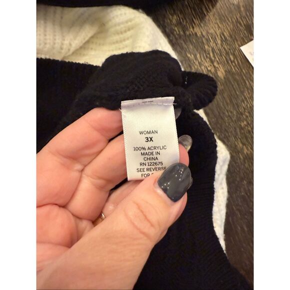 Dress Barn Black Button Mock Neck Sweater sz 3X - Picture 7 of 7